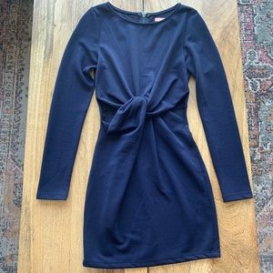 Paradisco navy long sleeve bodycon mini dress size 6